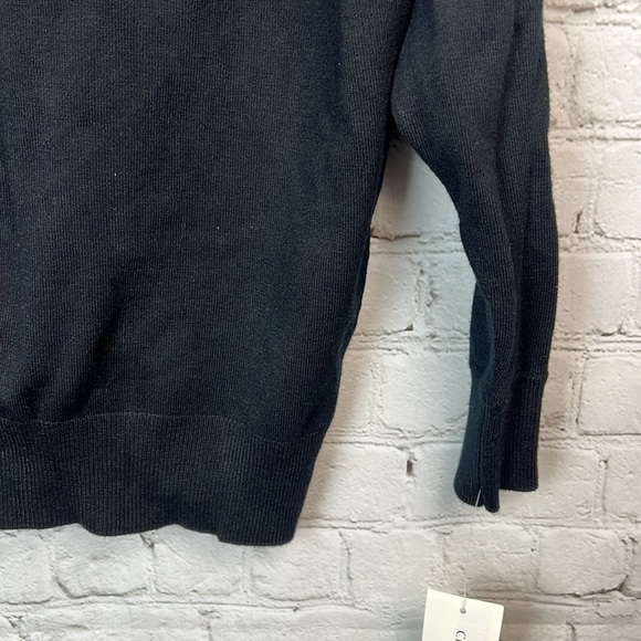 Charter Club Black Boatneck Button Detail Sweater Size Medium - Picture 4 of 5